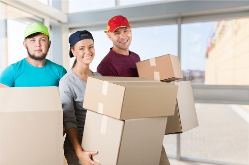 Professional movers handling belongings with care during a local move