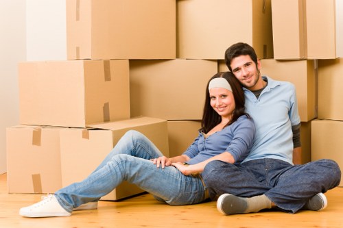 Moving team handling flat removal access in Ealing