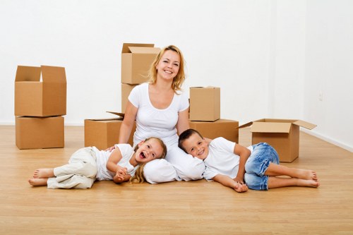Loading boxes into a van for a move in West London