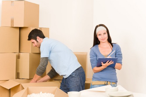 Packed moving van ready for a residential move in West London