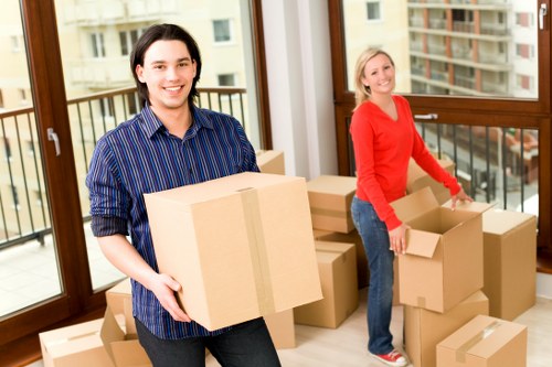 Loading desks and business furniture for relocation from an Ealing premises